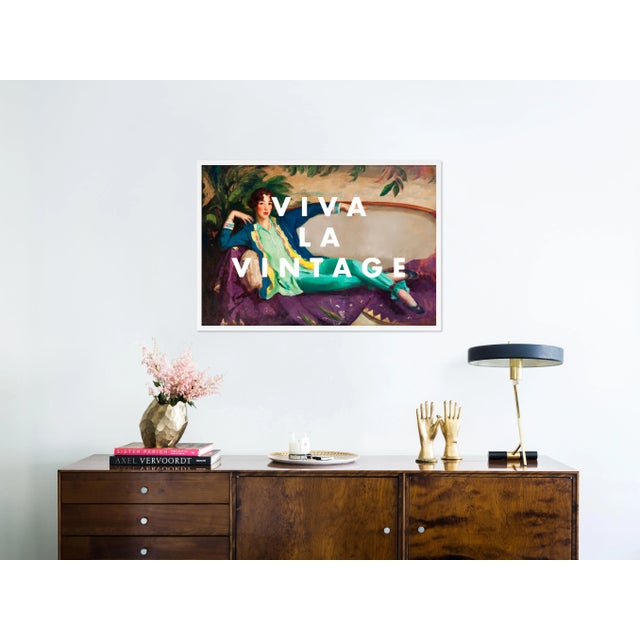 Contemporary Viva La Vintage by Lara Fowler in White Framed Paper, Medium Art Print For Sale - Image 3 of 4
