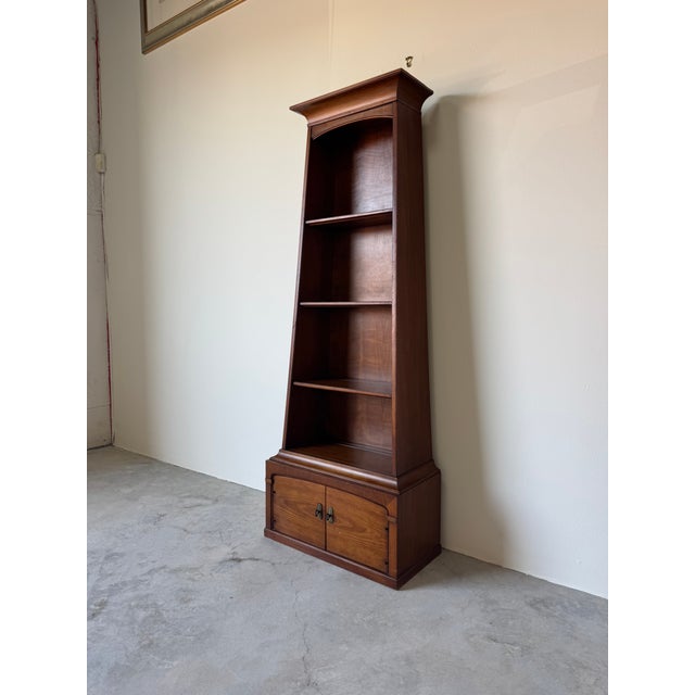 American 1980s Vintage Drexel Solid Wood Tall Bookshelf With Cabinet Storage/ Sold For Sale - Image 3 of 18