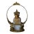 Antique French Opaline Perfume Bottle in Ornate Ormolu Figural Stand For Sale