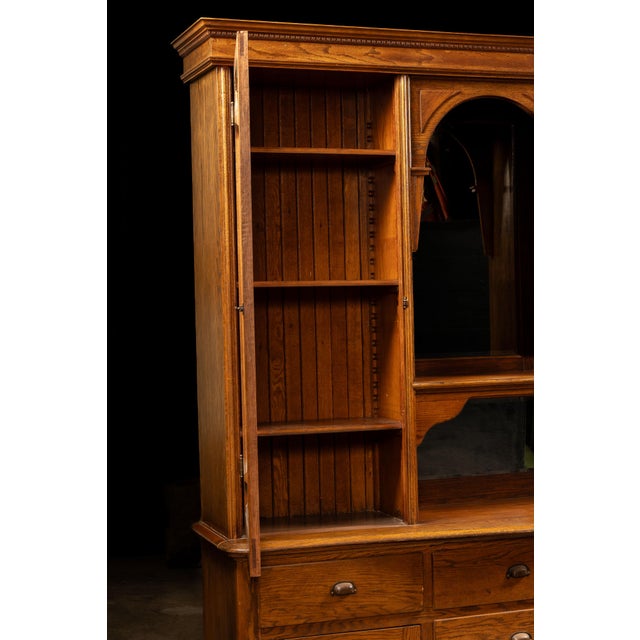 Antique Oak Farmhouse Hutch For Sale - Image 4 of 18