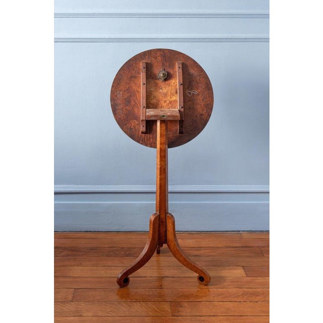 Biedermeier Style Figured Wood Tilt-Top Table For Sale - Image 9 of 11