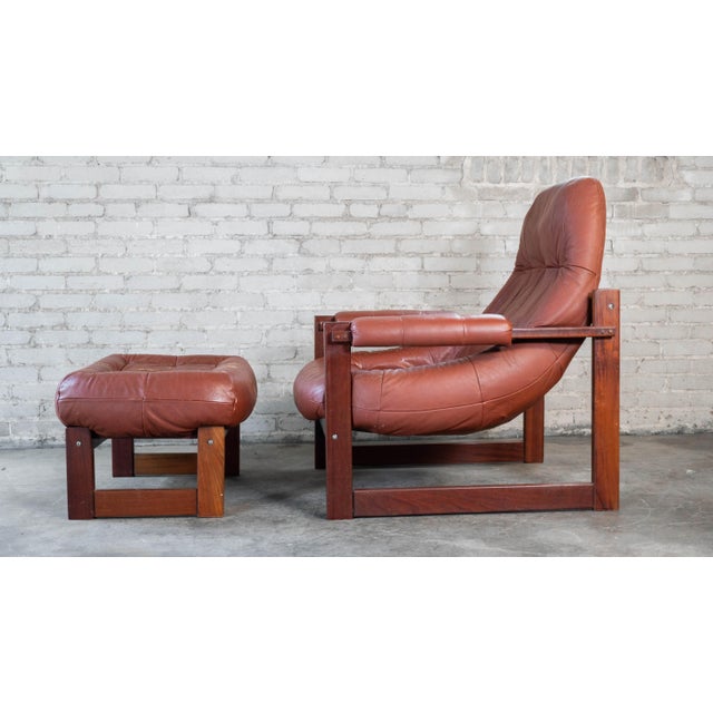 1970s Vintage Percival Lafer Mp-163 Earth Chair & Ottoman For Sale - Image 5 of 18
