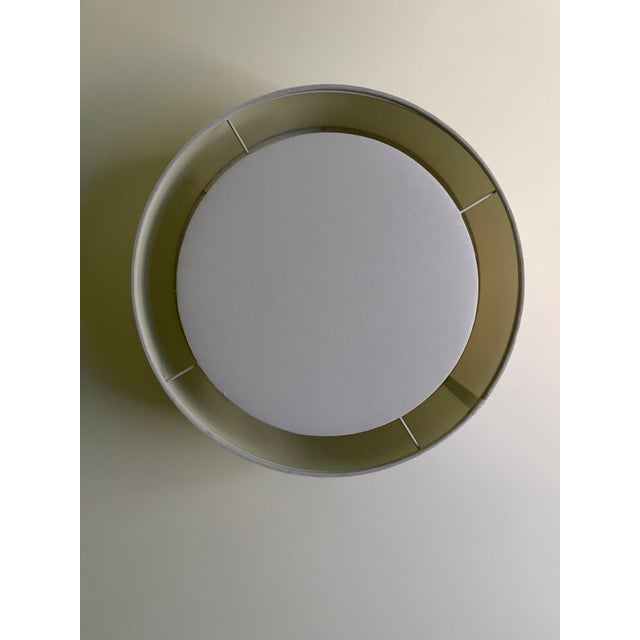 Crate & Barrel Crate & Barrel White Linen Drum Flush Mount Ceiling Light For Sale - Image 4 of 4