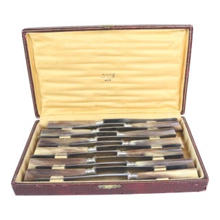 Late 19th Century French Dining Knives, a Boxed Set of 12 For Sale