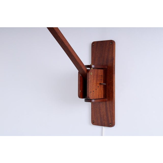 1950s Adjustable Wall Lamp in Black and Teak from Indoor, 1950s For Sale - Image 5 of 18
