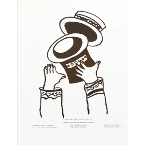 1990 After Fernand Leger "The Circus Hats" Excerpt, Black and White Parisian Print