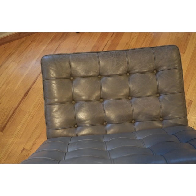 1990s Knoll Stainless Steel Barcelona Leather Chair Designed by Ludwig Mies Van Der Rohe For Sale In New York - Image 6 of 9