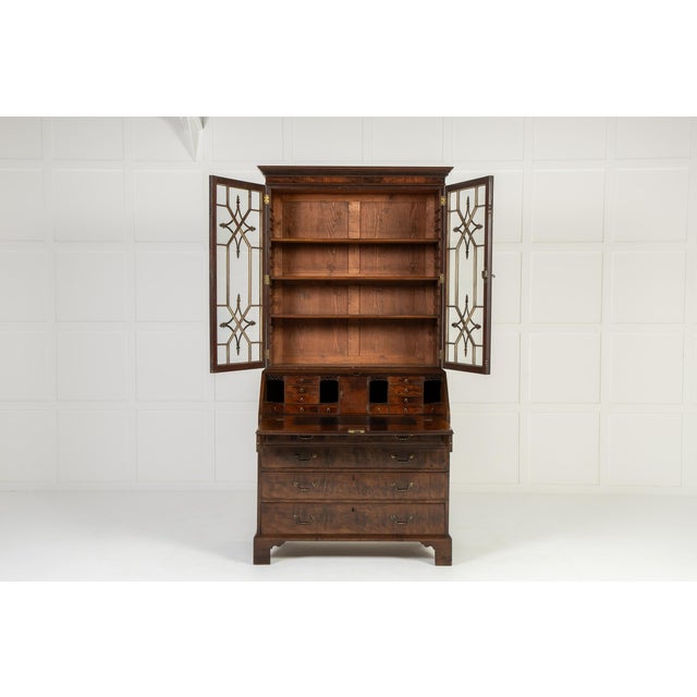 Antique English Mahogany Secretaire, 1700s For Sale - Image 6 of 15