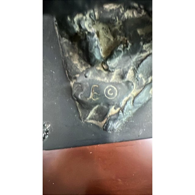 Traditional Vintage Metal Fisherman Sculpture with stamped "CE" For Sale - Image 3 of 4
