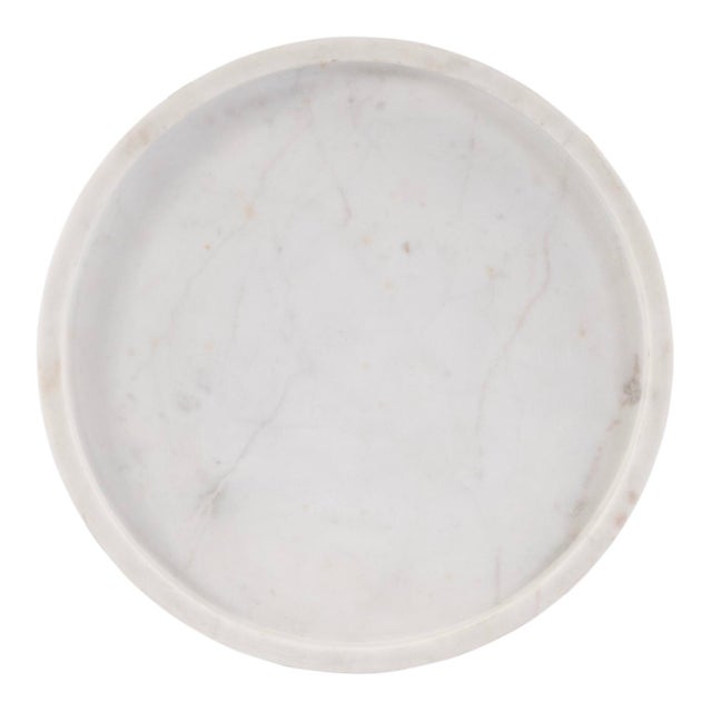 Berlin 10 in. W Round Marble and Iron Side Table, Metalworks For Sale In Chicago - Image 6 of 7