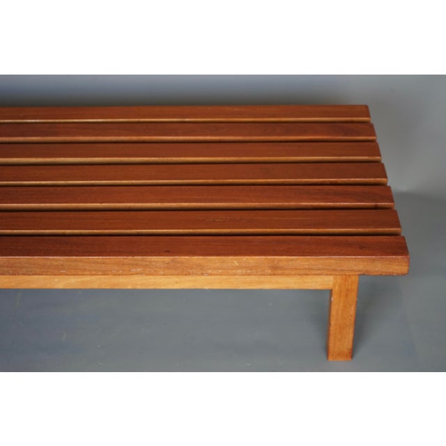 Mid-Century Slatted Teak Low Bench, 1960s For Sale - Image 18 of 18