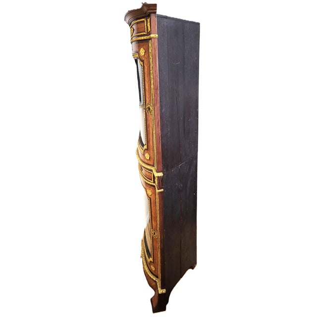Early 20th Century Antique French Bronze Mounted & Inlaid Corner Curio Cabinet Vitrine For Sale - Image 5 of 18