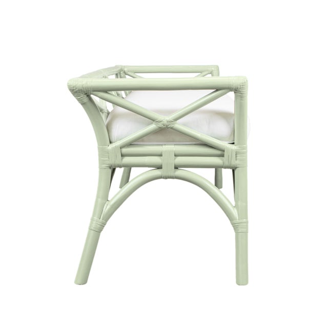 David Francis Charlotte Bench - Celery Green For Sale - Image 4 of 7