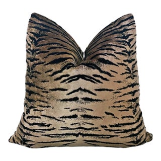 Designer Animalia Velvet Tiger Pillow For Sale