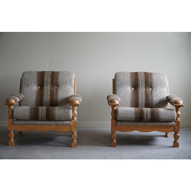 Set of Danish Modern Lounge Chairs in Oak attributed to Henning Kjærnulf, 1960s For Sale - Image 10 of 17