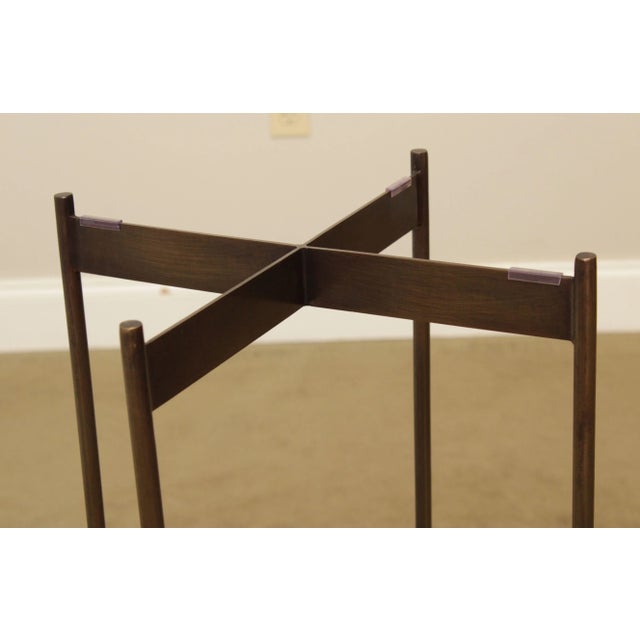 Modern Brass Base Round Marble Top Pedestal or Plant Stand For Sale - Image 9 of 13