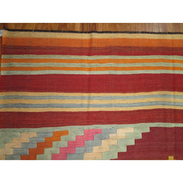 Vintage Zabihi Collection Turkish Room Size Kilim - 8'5" x 11'6" For Sale In New York - Image 6 of 7