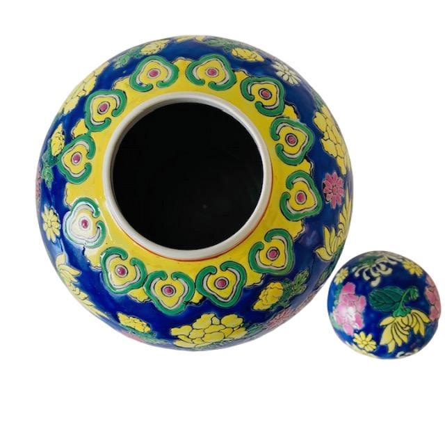 1950s Mid-Century Oriental Ginger Jar in Polychrome Ceramic, 1950s For Sale - Image 5 of 8