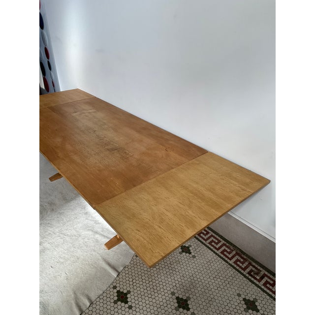 1970s Oak Trestle-Dining Table, Manner of Henning Kjaernulf For Sale - Image 12 of 17