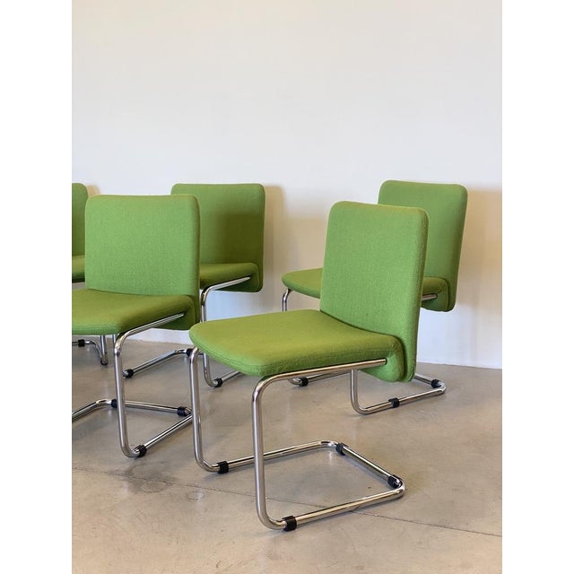 Mid-Century Modern Vintage Chromed Steel Chairs, 1970s, Set of 6 For Sale - Image 3 of 13