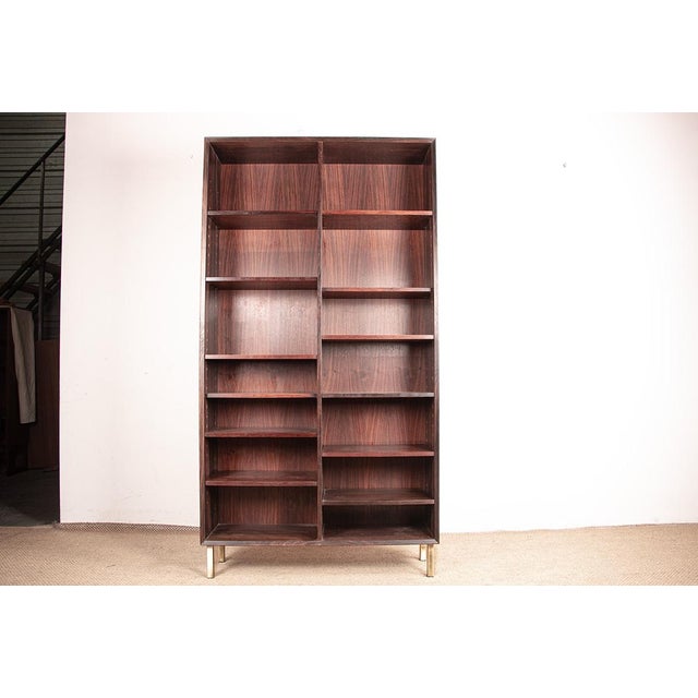 Brown Large Danish Tall Bookcase in Rosewood by Erik Brouer for Brouers Mobelfabrik, 1960s For Sale - Image 8 of 13