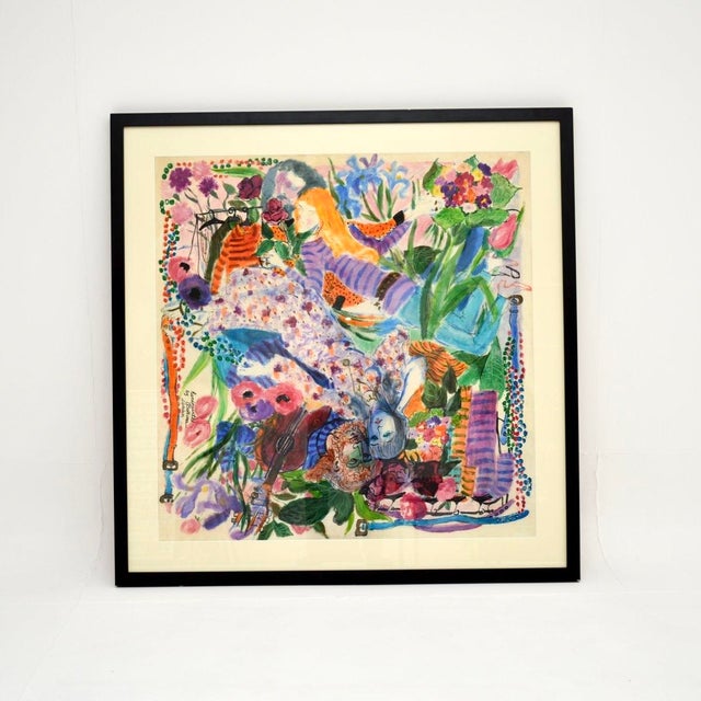 Bettina, Hippy Lovers, 1973, Large Watercolour For Sale - Image 9 of 9