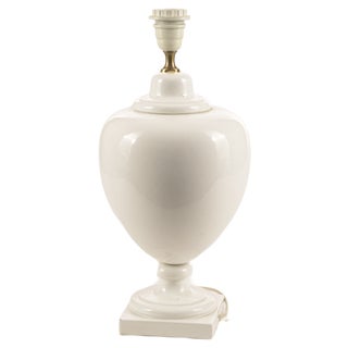 Italian White Ceramic Table Lamp, 1980s For Sale