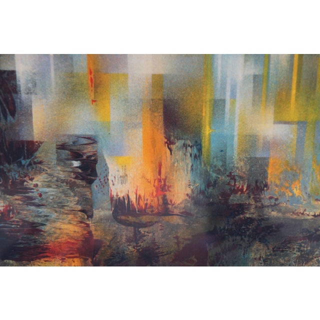 Vintage Leonardo Nierman "Prismatic City" Modernist Lithograph Signed and Framed For Sale - Image 12 of 13