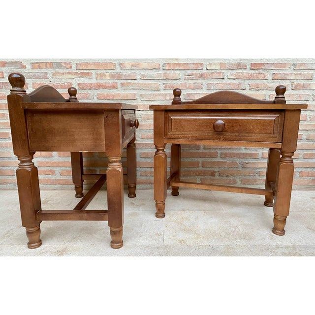 20th Century French Nightstands with One Drawer, 1950s, Set of 2 For Sale In Miami - Image 6 of 18