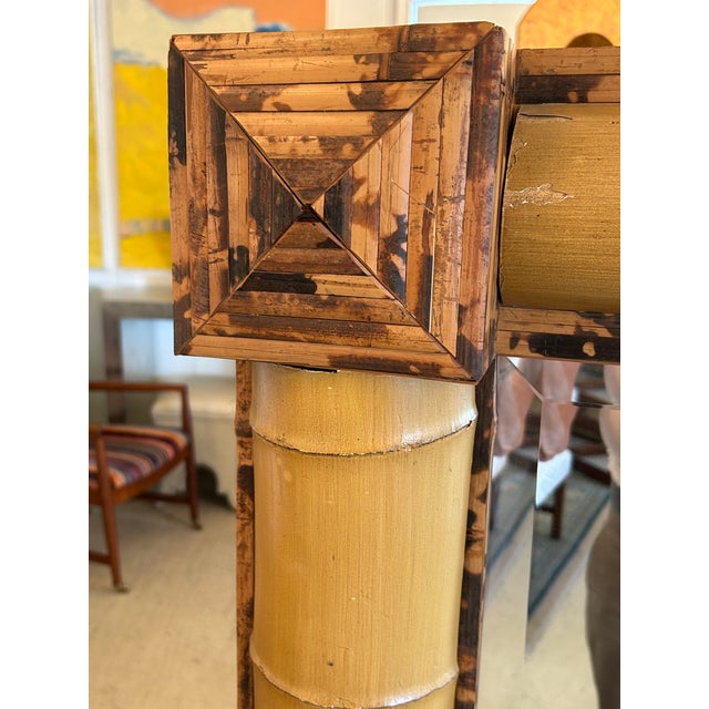 Contemporary Bamboo Rattan Wall Mirror With Grand Scale For Sale - Image 3 of 10