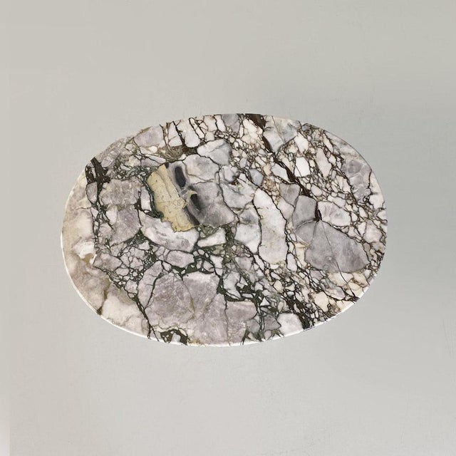 Metal Italian Coffee Table with Oval Marble Top and Metal Legs, 1970s For Sale - Image 7 of 14