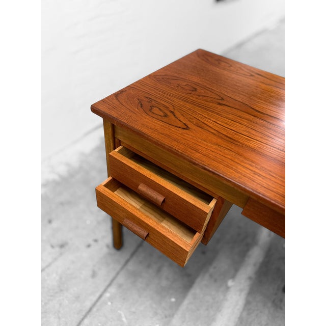 Brown Small Danish Teak Writing Desk, 1950s For Sale - Image 8 of 16