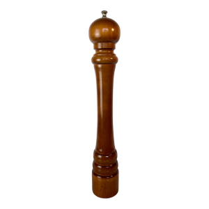 Large Vintage Walnut-Stained Hardwood Pepper Mill, 18” — Professional Series Made in Usa