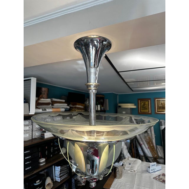 Vintage Art Deco Chandelier, 1930 For Sale - Image 12 of 14