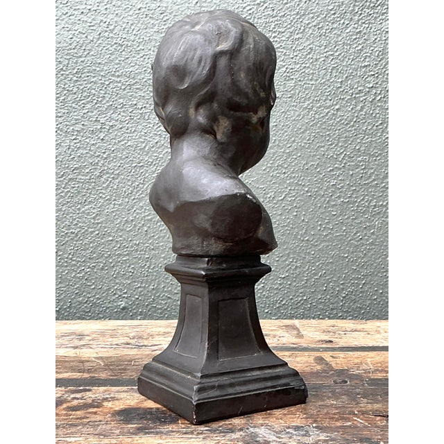Bronze Vintage Cast Bronze Bust of Baby For Sale - Image 8 of 12