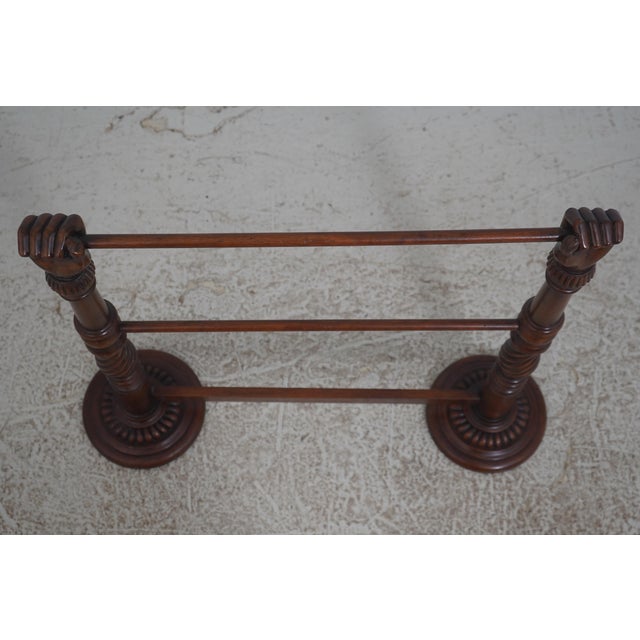 Traditional Maitland Smith Double Hand Mahogany Quilt Rack For Sale - Image 3 of 15