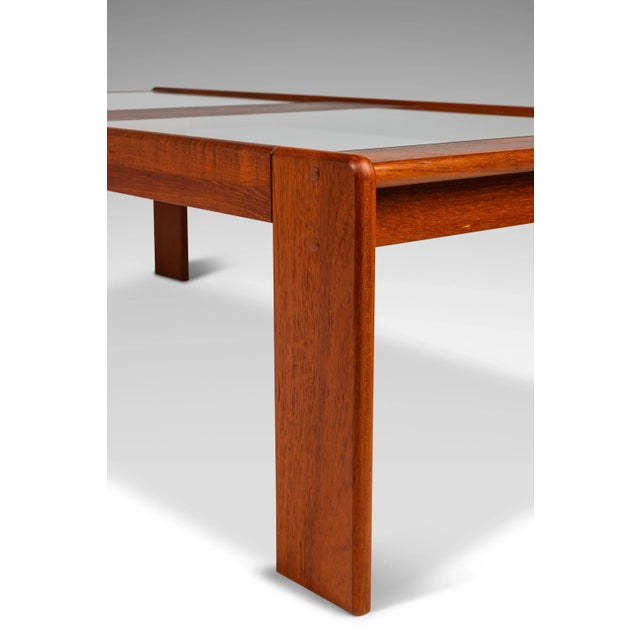 Danish Modern Low Profile Coffee Table in Teak W/ Glass Top by Skrillinge Mobelfabrik, Denmark, C. 1970s For Sale - Image 9 of 12