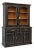 Black Distressed Farmhouse Hutch / China Cabinet. For Sale