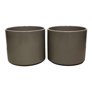 1970s Gainey Gray Glazed Ceramic Planters- A Pair