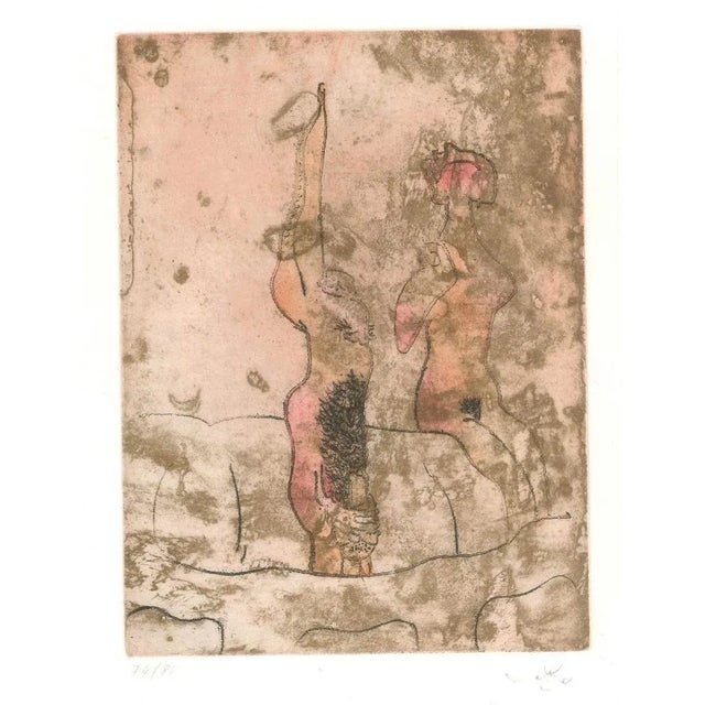 Untitled Plate 10 from Paroles Peintes Suite is an etching and aquatint on Japon paper. Hand-signed and hand-numbered in...