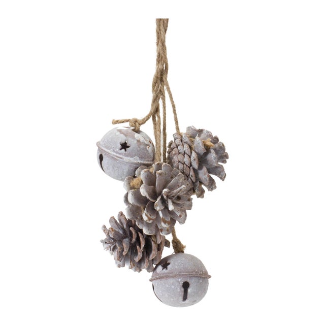 Bring a rustic charm to your holiday decor with this stunning Bell and Pine Cone Ornament Set. Featuring beautifully...