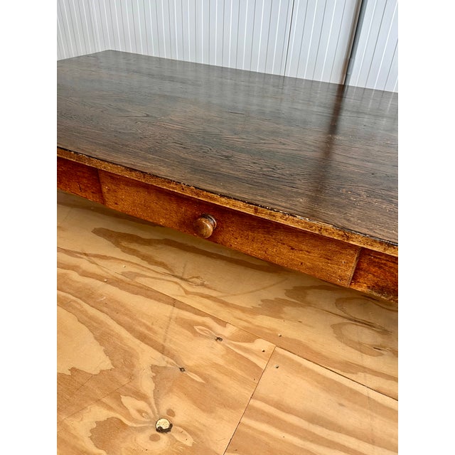 Rustic Vintage Oak Coffee Table with Two Drawers, 1980s For Sale - Image 3 of 10