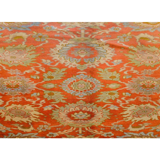 Persian Vintage Sultanabad Large Scale Floral Rug For Sale - Image 3 of 9
