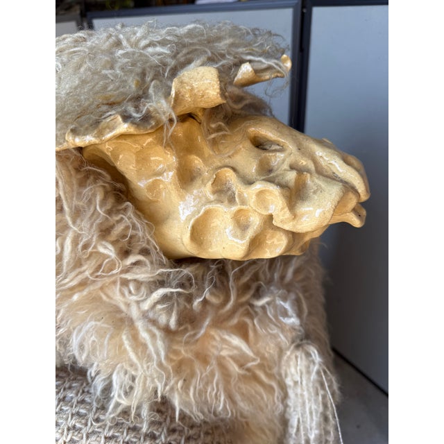 Bench by Edna Cataldo Bighorn Sheep Sculpture Sheep Manner of Francois-Xavier Lalanne For Sale - Image 10 of 18