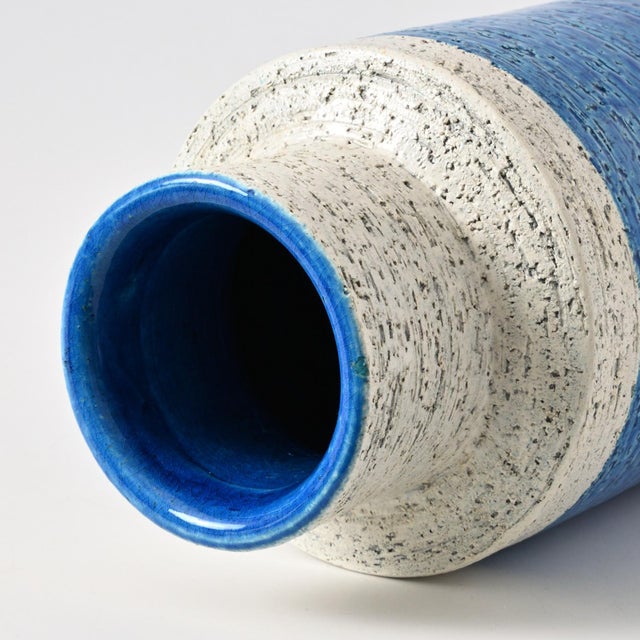 Blue Blue and White Vase by Aldo Londi for Bitossi, 1960s For Sale - Image 8 of 12