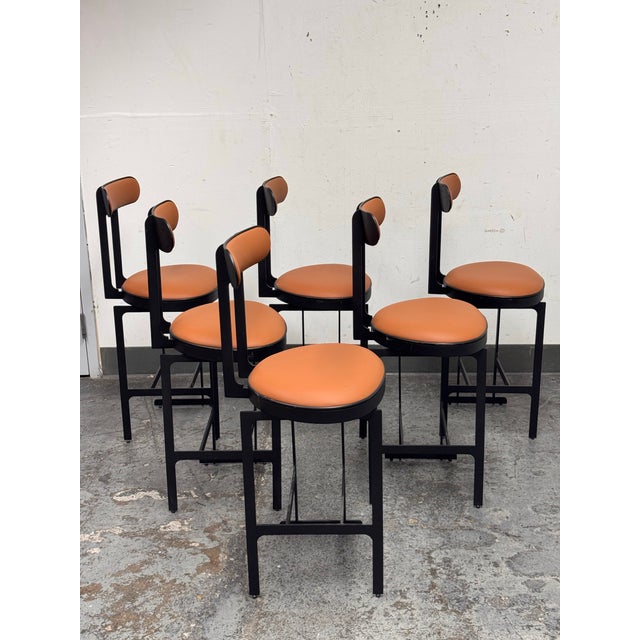 Michael Oren Design Porter Place Style Swivel Counter Stools, Set of Six For Sale In San Francisco - Image 6 of 12