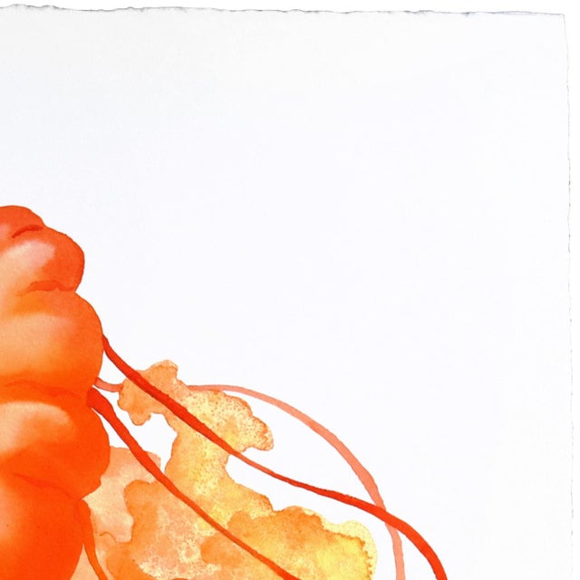 Rainbowland Jellyfish Kiss - Original Botanical Abstract Watercolor Painting on Paper by Xiao Wen Xu For Sale - Image 4 of 6