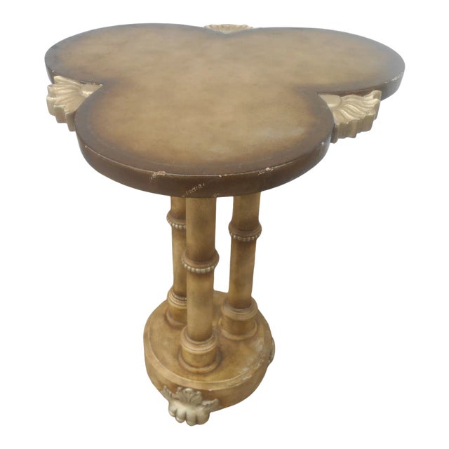 Clover Top Claw Feet Side Table For Sale