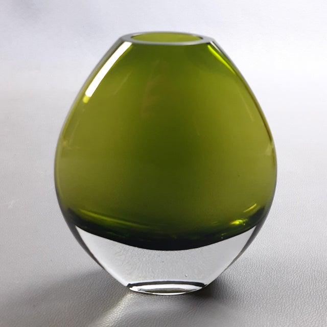 工芸品 Murano Glass Vase (Green & Yellow) Murano Mandruzzato Vase | Faceted Cut | Green and Yellow