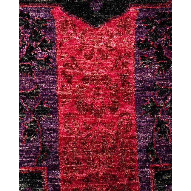 Traditional Modern Hand-Knotted Area Rug - Pink, 4' 3" x 5' 0" For Sale - Image 3 of 8